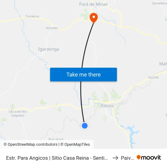 Estr. Para Angicos | Sítio Casa Reina - Sentido Bairro to Paivas map