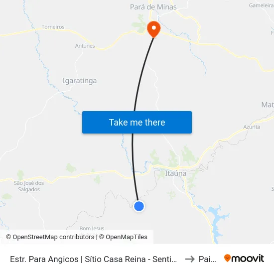 Estr. Para Angicos | Sítio Casa Reina - Sentido Centro to Paivas map