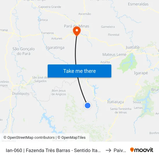 Ian-060 | Fazenda Três Barras - Sentido Itaúna to Paivas map
