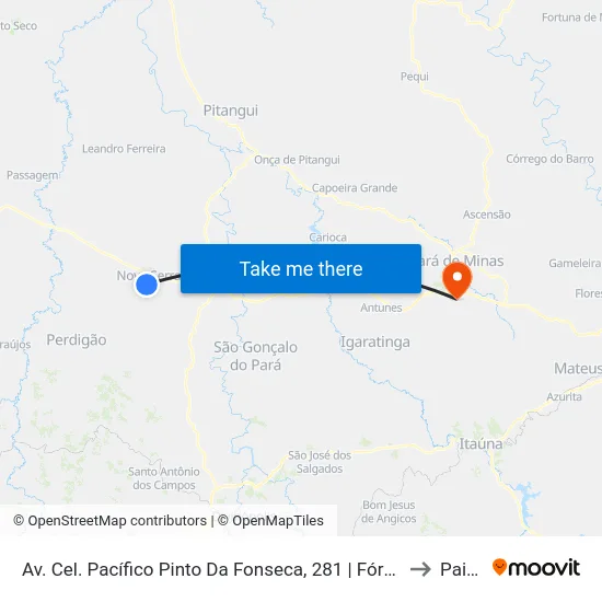 Av. Cel. Pacífico Pinto Da Fonseca, 281 | Fórum/Hiper Abc to Paivas map