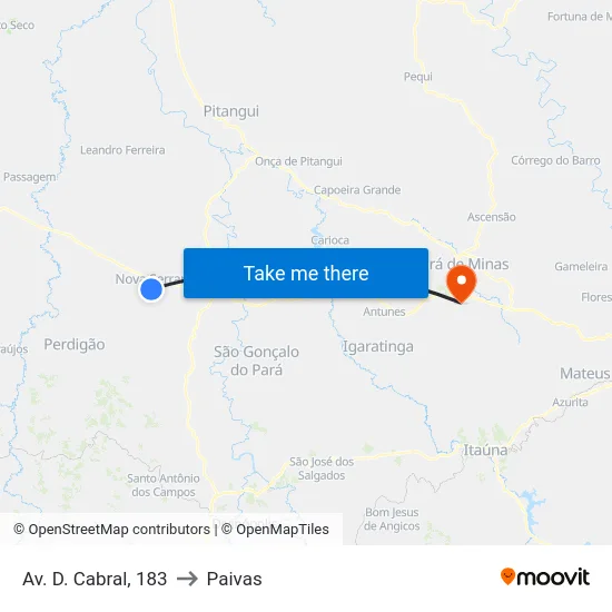 Av. D. Cabral, 183 to Paivas map