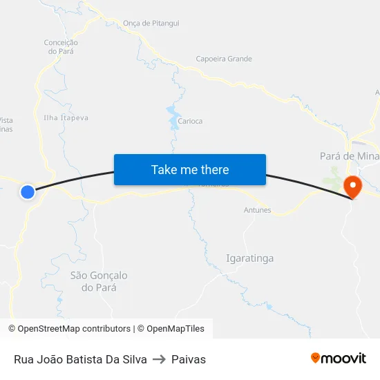 Rua João Batista Da Silva to Paivas map