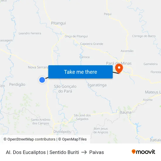 Al. Dos Eucaliptos | Sentido Buriti to Paivas map