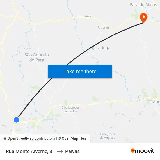 Rua Monte Alverne, 81 to Paivas map