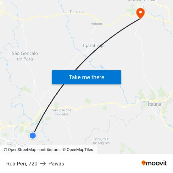 Rua Peri, 720 to Paivas map