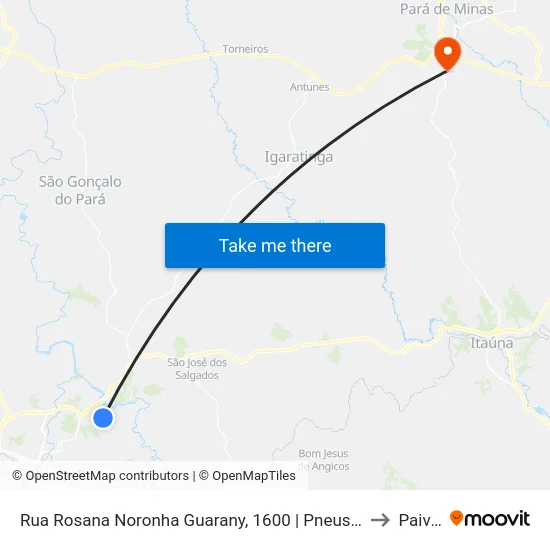 Rua Rosana Noronha Guarany, 1600 | Pneus Avenida to Paivas map