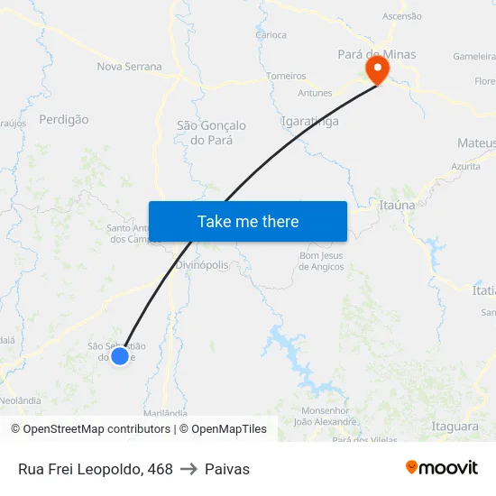 Rua Frei Leopoldo, 468 to Paivas map