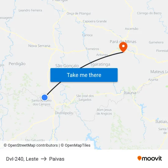 Dvl-240, Leste to Paivas map