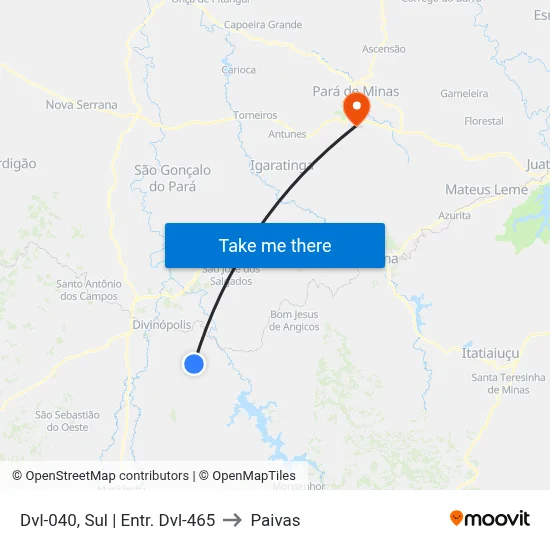 Dvl-040, Sul | Entr. Dvl-465 to Paivas map