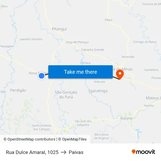 Rua Dulce Amaral, 1025 to Paivas map
