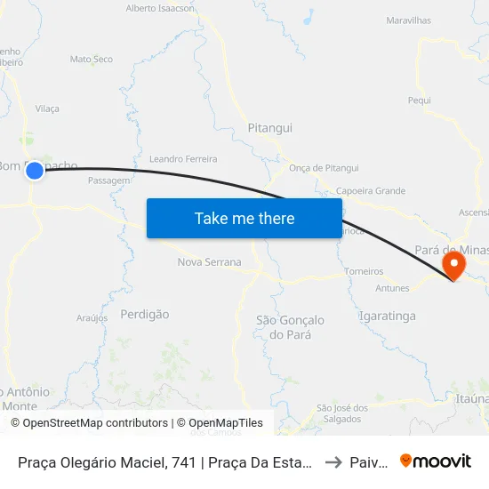 Praça Olegário Maciel, 741 | Praça Da Estação to Paivas map