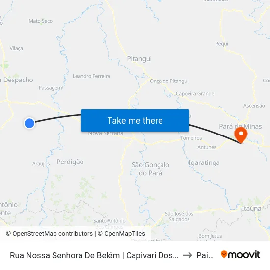Rua Nossa Senhora De Belém | Capivari Dos Eleutérios to Paivas map