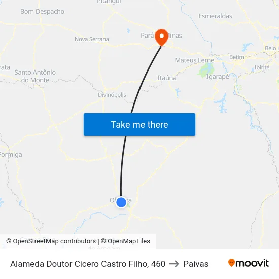 Alameda Doutor Cicero Castro Filho, 460 to Paivas map