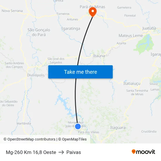 Mg-260 Km 16,8 Oeste to Paivas map