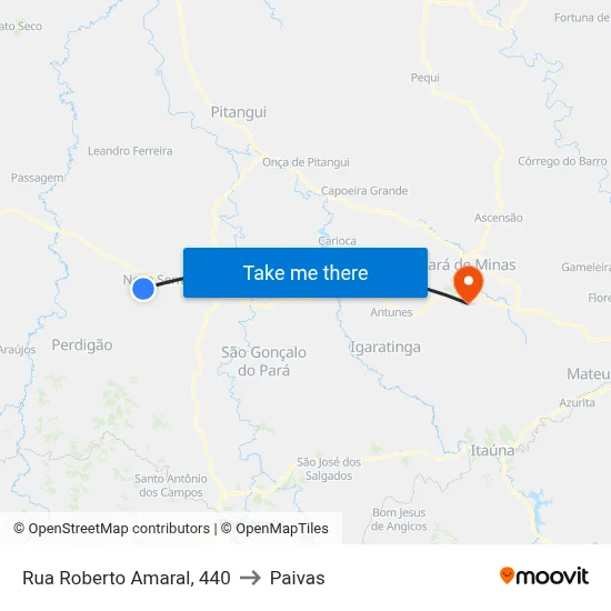 Rua Roberto Amaral, 440 to Paivas map
