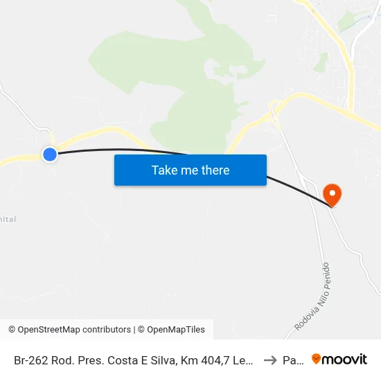 Br-262 Rod. Pres. Costa E Silva, Km 404,7 Leste | Entrada De Palmital to Paivas map