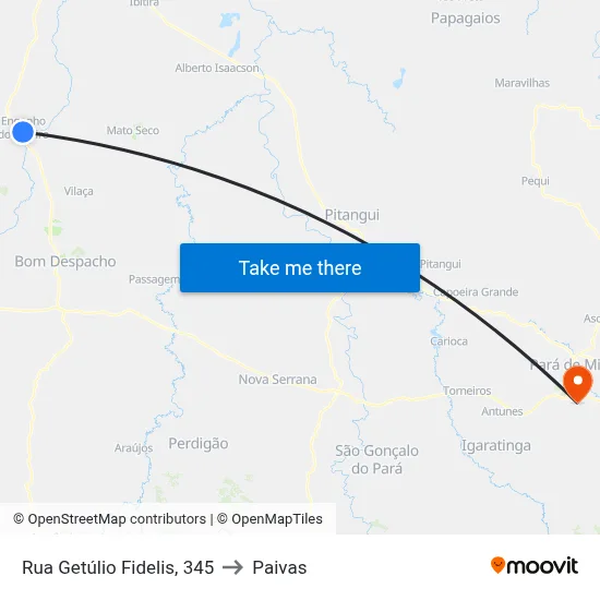 Rua Getúlio Fidelis, 345 to Paivas map