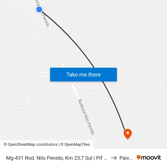 Mg-431 Rod. Nilo Penido, Km 23,7 Sul | Pif Paf to Paivas map