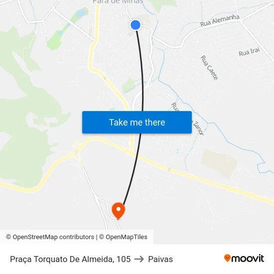 Praça Torquato De Almeida, 105 to Paivas map
