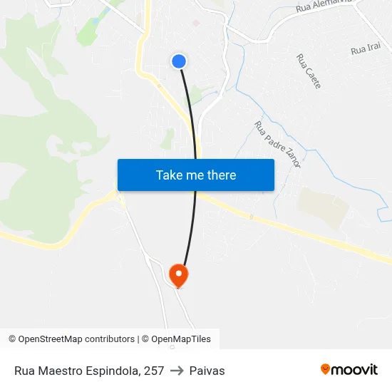 Rua Maestro Espindola, 257 to Paivas map