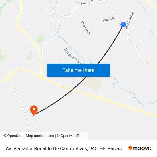 Av. Vereador Ronaldo De Castro Alves, 945 to Paivas map
