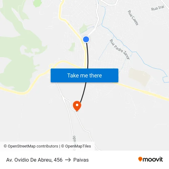 Av. Ovídio De Abreu, 456 to Paivas map