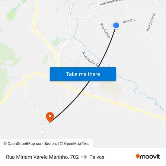 Rua Miriam Varela Marinho, 702 to Paivas map