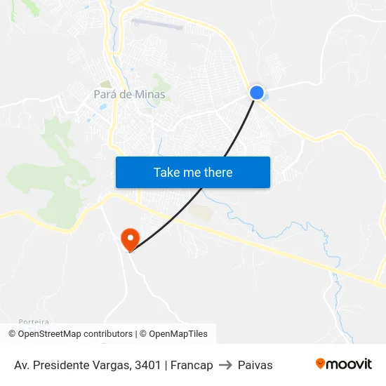 Av. Presidente Vargas, 3401 | Francap to Paivas map