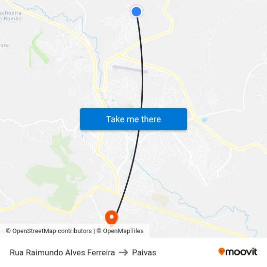 Rua Raimundo Alves Ferreira to Paivas map