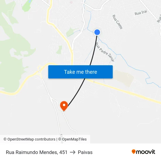 Rua Raimundo Mendes, 451 to Paivas map