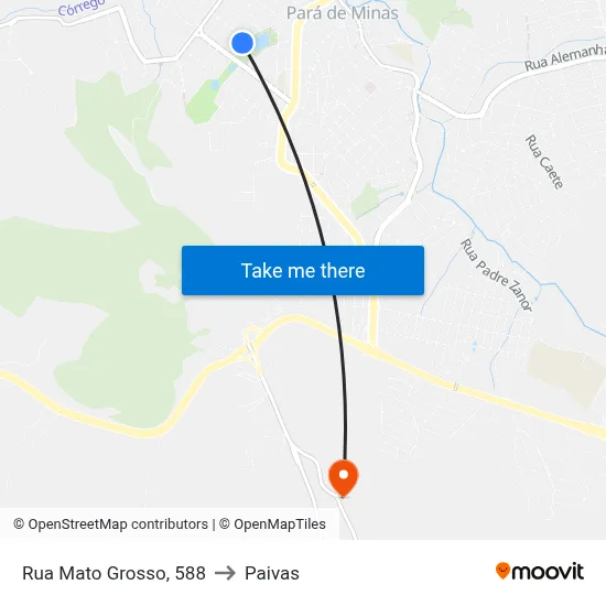 Rua Mato Grosso, 588 to Paivas map