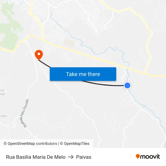 Rua Basília Maria De Melo to Paivas map