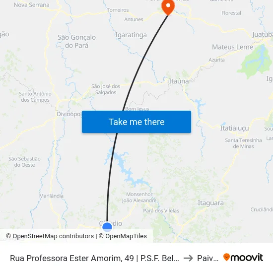 Rua Professora Ester Amorim, 49 | P.S.F. Bela Vista to Paivas map