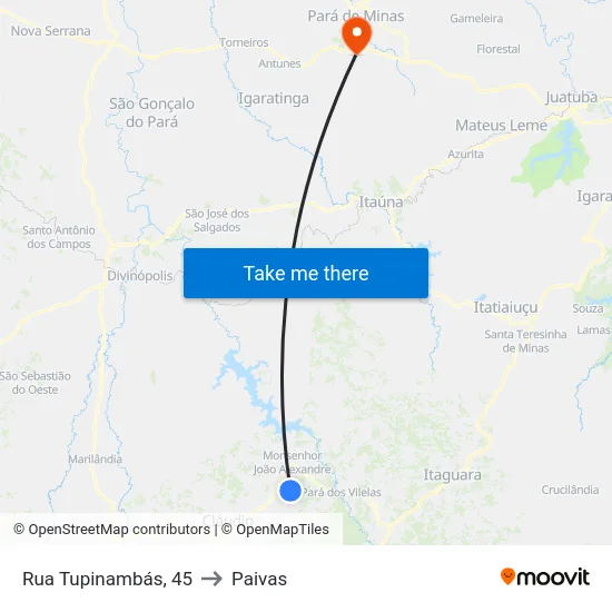 Rua Tupinambás, 45 to Paivas map