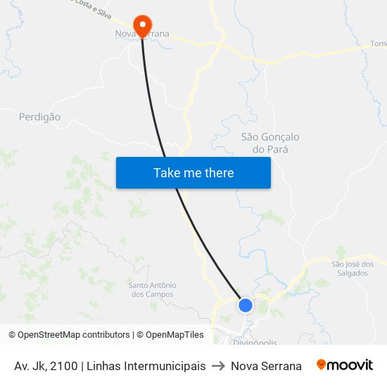 Av. Jk, 2100 | Linhas Intermunicipais to Nova Serrana map