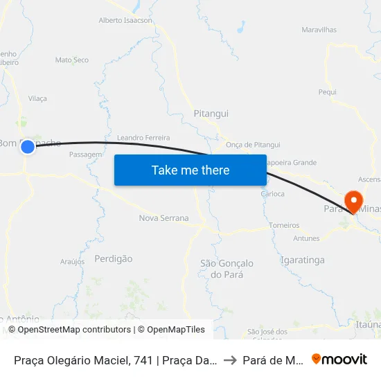 Praça Olegário Maciel, 741 | Praça Da Estação to Pará de Minas map