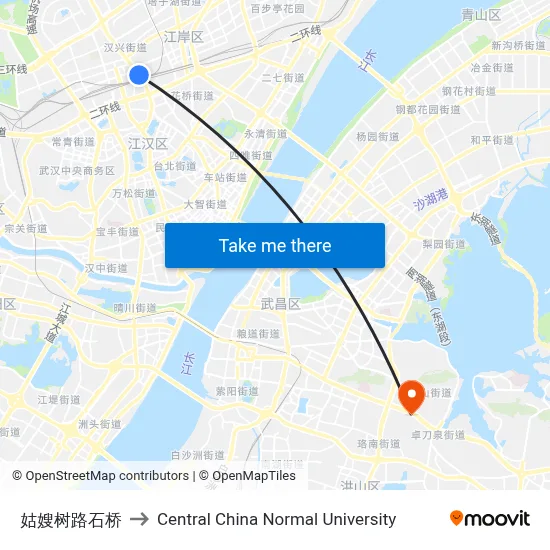 Gusaoshu Road - Stone Bridge to Central China Normal University map