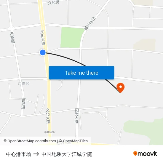 中心港市场 to 中国地质大学江城学院 map
