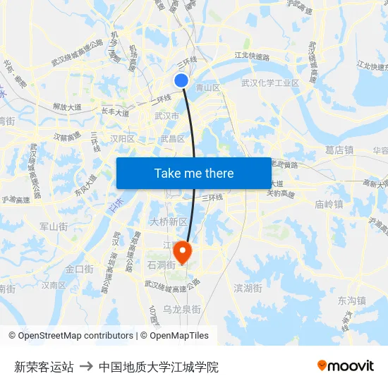 新荣客运站 to 中国地质大学江城学院 map