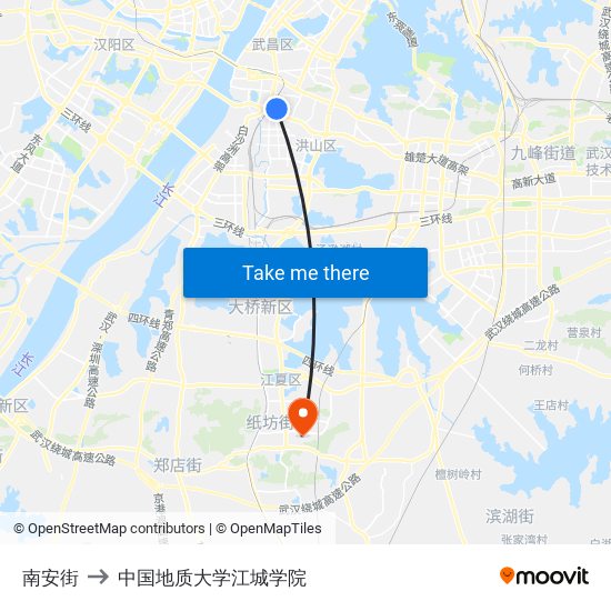 南安街 to 中国地质大学江城学院 map