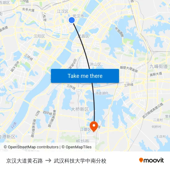 京汉大道黄石路 to 武汉科技大学中南分校 map