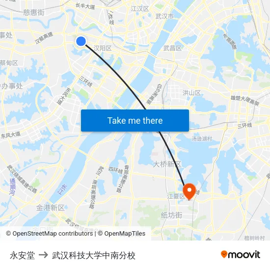 永安堂 to 武汉科技大学中南分校 map