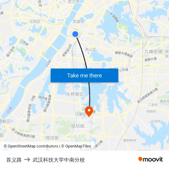 首义路 to 武汉科技大学中南分校 map