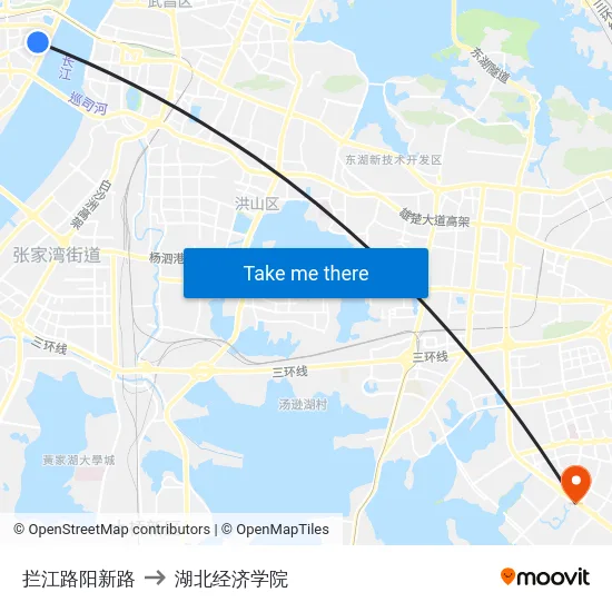 拦江路阳新路 to 湖北经济学院 map