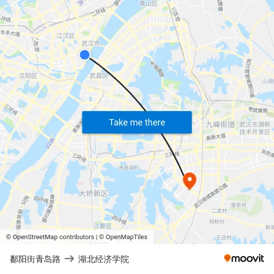 鄱阳街青岛路 to 湖北经济学院 map
