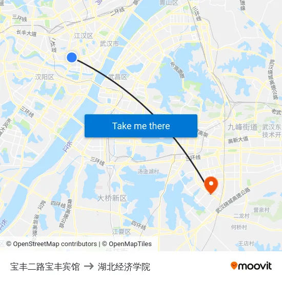 宝丰二路宝丰宾馆 to 湖北经济学院 map