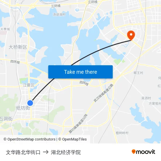 文华路北华街口 to 湖北经济学院 map