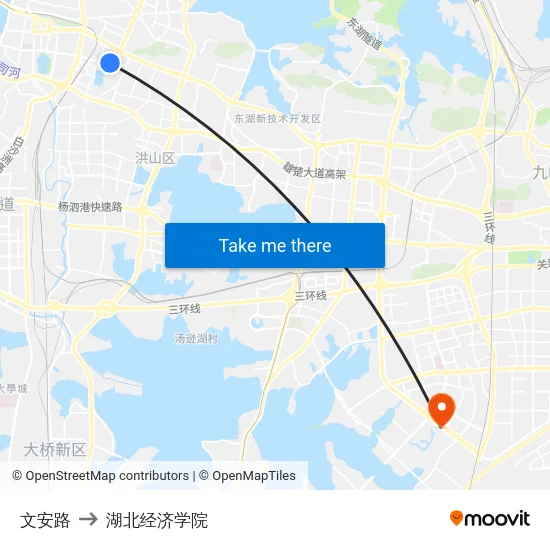 文安路 to 湖北经济学院 map