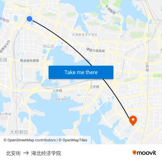 北安街 to 湖北经济学院 map