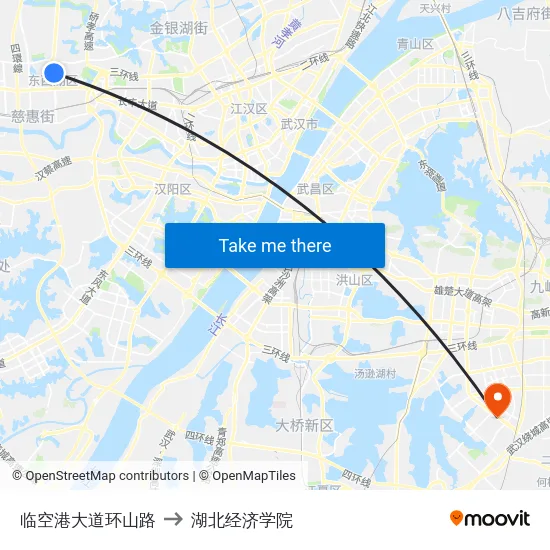临空港大道环山路 to 湖北经济学院 map